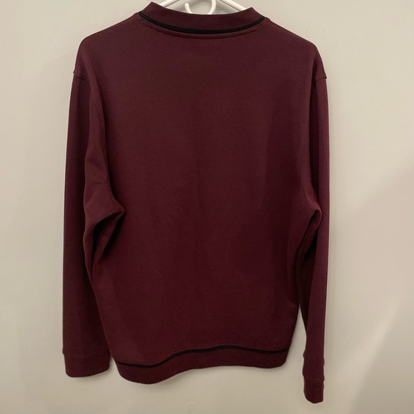 Good condition Alfani Neck Zipper Sweater Maroon/Black - Picture 7 of 8